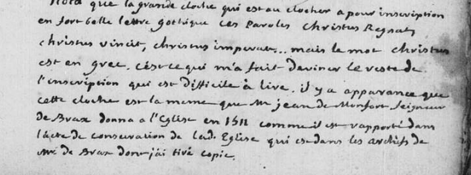 Bénédiction de la cloche offerte en 1511